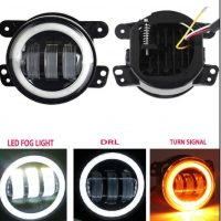 Angel Eye white amber Fog Light Set with LED main beam universal Jeep Style